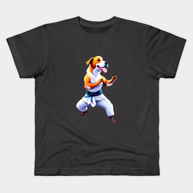 Dog, fight kung fu Kids T-Shirt by enyeniarts